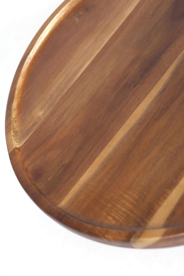 Natura Akasya Ayaklı Yuvarlak Büyük Sunum Tabağı 32x6 cm - 4