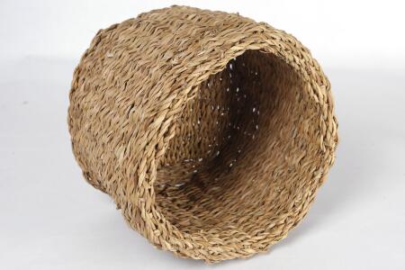 Natura Dekoratif Natural Renk Yuvarlak Seagrass Kare Hasır Sepet 3'lü Set - 5