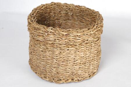 Natura Dekoratif Natural Renk Yuvarlak Seagrass Kare Hasır Sepet 3'lü Set - 6