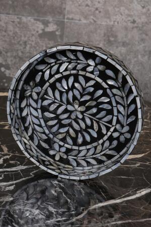 Sedefli 3'lü Siyah Sedef Detaylı Tepsi Seti - 4