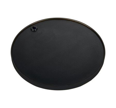 Yuvarlak Aynalı Siyah 24x24 İkramlık Kahve ve Çay Sunum Tepsisi (Çok Amaçlı) - 4