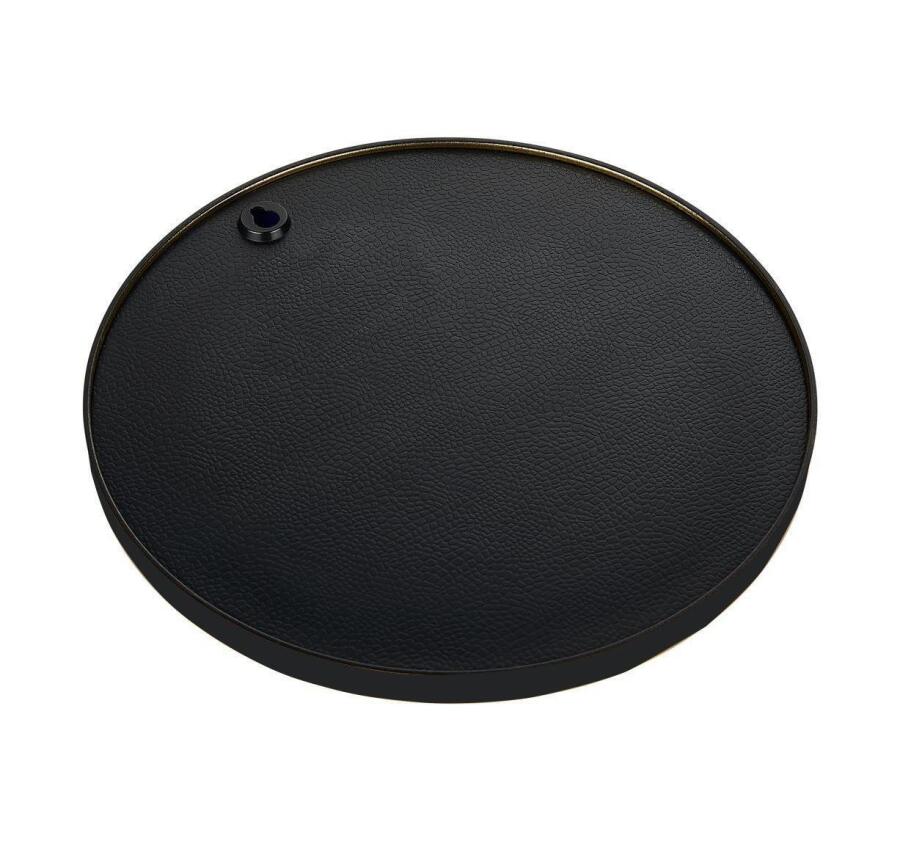 Yuvarlak Aynalı Siyah 24x24 İkramlık Kahve ve Çay Sunum Tepsisi (Çok Amaçlı) - 4