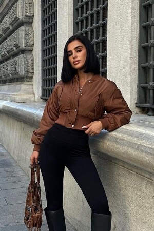 Miecka Crop Bomber Ceket 7022-8 - 1