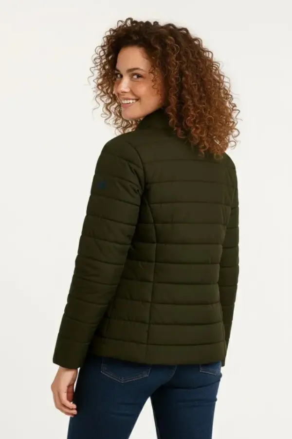 Mikro Su İtici Kapitone Baskılı Astarlı Fermuarlı Bomber Mont - Haki - 3