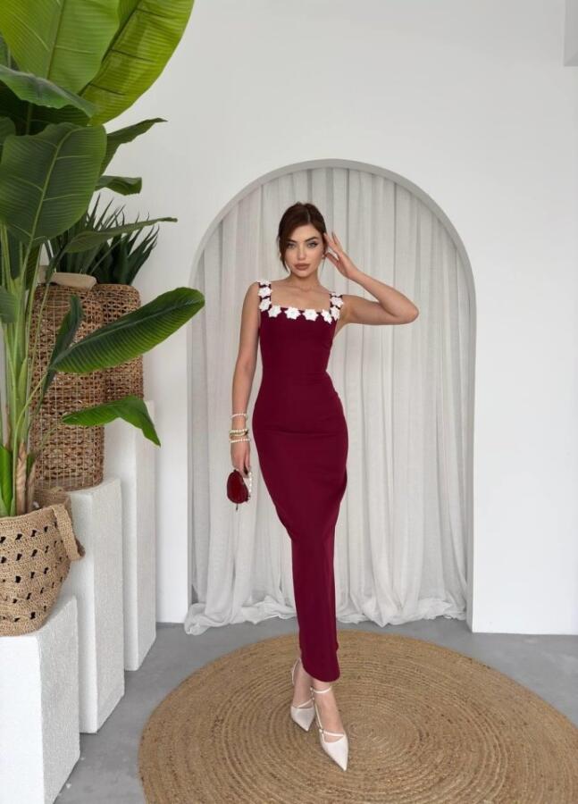 Mıng Çiçek Detaylı Elbise - 4