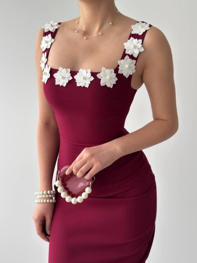 Mıng Çiçek Detaylı Elbise - 7