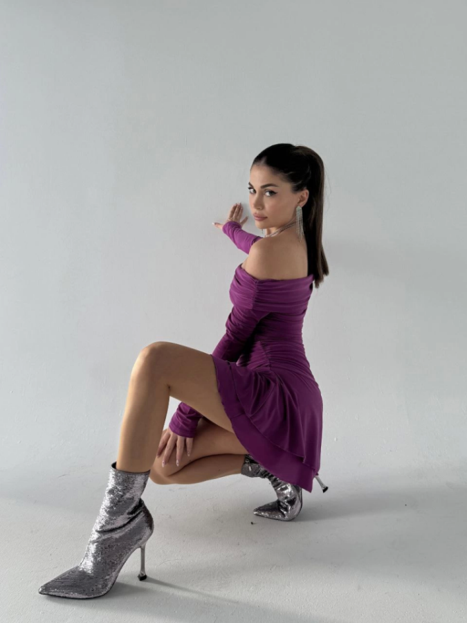 Mını Fırfırlı Elbise - Pembe - 3