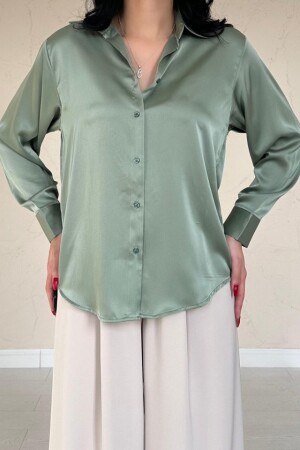 Mint Saten Gömlek - 3