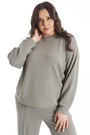 Modal Kumaşlı Yumuşak Dokulu Alt Üst Haki Takım - Angelino Moda (1)