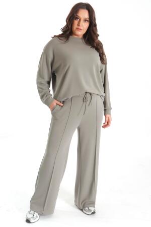 Modal Kumaşlı Yumuşak Dokulu Alt Üst Haki Takım - 3