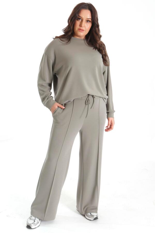 Modal Kumaşlı Yumuşak Dokulu Alt Üst Haki Takım - 3