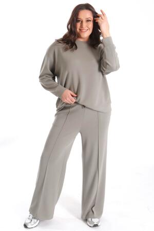 Modal Kumaşlı Yumuşak Dokulu Alt Üst Haki Takım - 7