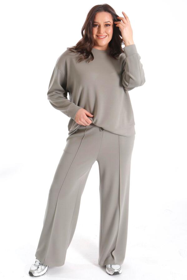 Modal Kumaşlı Yumuşak Dokulu Alt Üst Haki Takım - 7