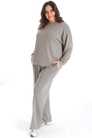 Modal Kumaşlı Yumuşak Dokulu Alt Üst Haki Takım - 8