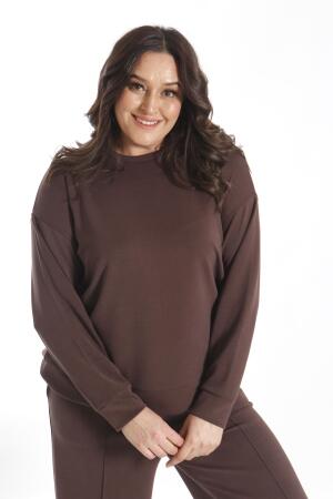 Modal Kumaşlı Yumuşak Dokulu Alt Üst Kahverengi Takım - 4