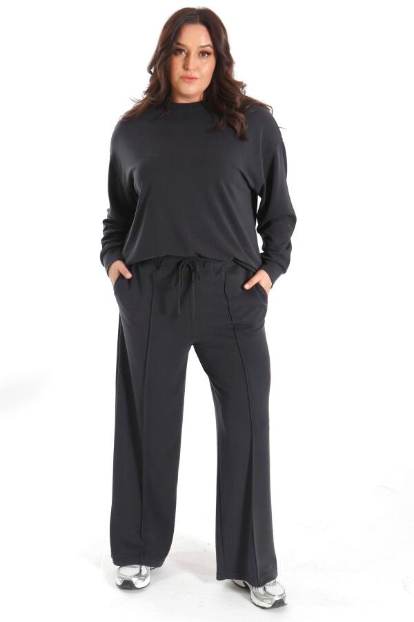 Modal Kumaşlı Yumuşak Dokulu Alt Üst Siyah Takım - 3