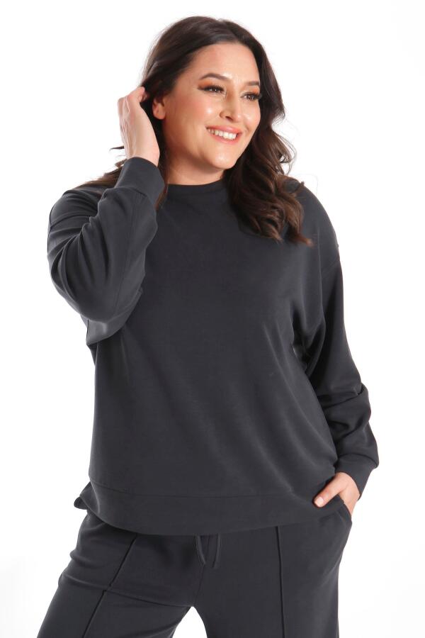 Modal Kumaşlı Yumuşak Dokulu Alt Üst Siyah Takım - 4