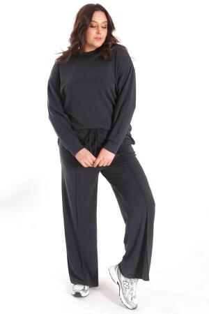 Modal Kumaşlı Yumuşak Dokulu Alt Üst Siyah Takım - 6
