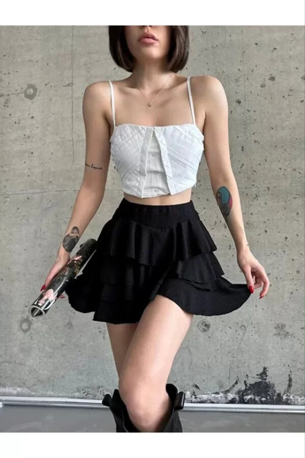 Mykonos Basic Etek - Siyah - ANGELINO BuyukBedeniz