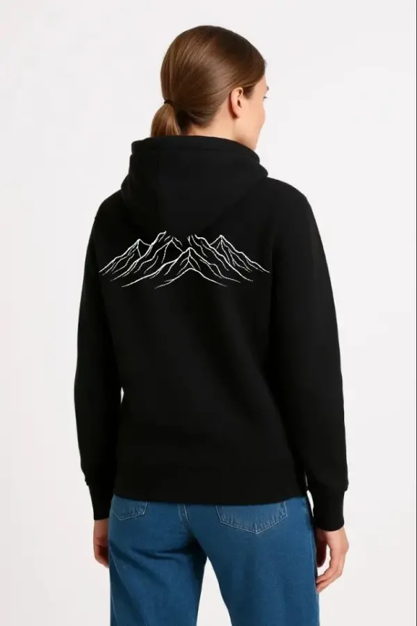 Nihilist Penguen Özel Tasarım Oversize Kapüşonlu Sweatshirt - Siyah - 2
