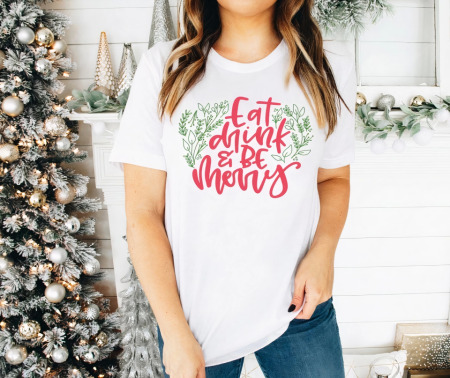 Noel İçin Özel Tasarım T-shirt - Beyaz - ANGELINO BuyukBedeniz