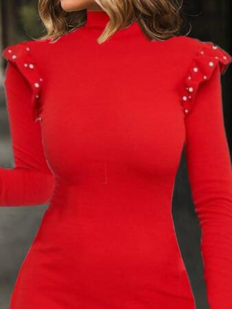 Omuz Inci Detay Kaşkorse Elbise - ANGELINO BuyukBedeniz (1)