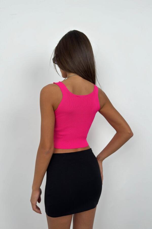 Ön Büzgülü Crop Bluz - 4