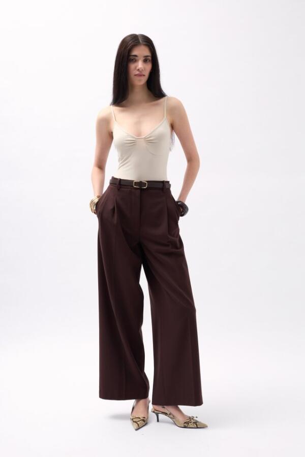 Önü Büzgülü Askılı Bodysuit - 3
