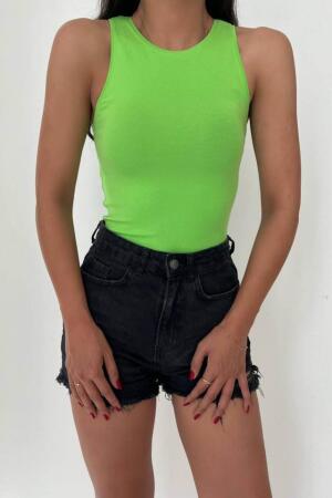 Örme Bisiklet Yaka Atlet - Fıstık Yeşili - ANGELINO BuyukBedeniz