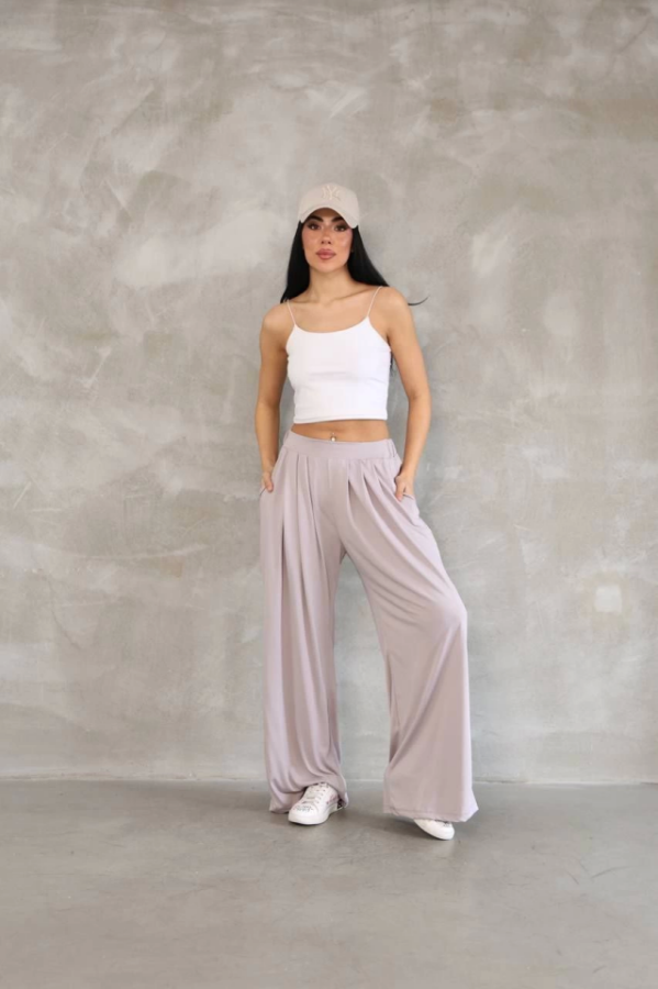 Osy Modal Yumuşak Dokulu Kumaş Boru Paça Salaş Eşofman - Bej - 1