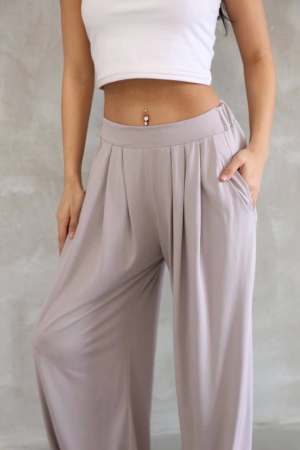 Osy Modal Yumuşak Dokulu Kumaş Boru Paça Salaş Eşofman - Bej - ANGELINO BuyukBedeniz (1)