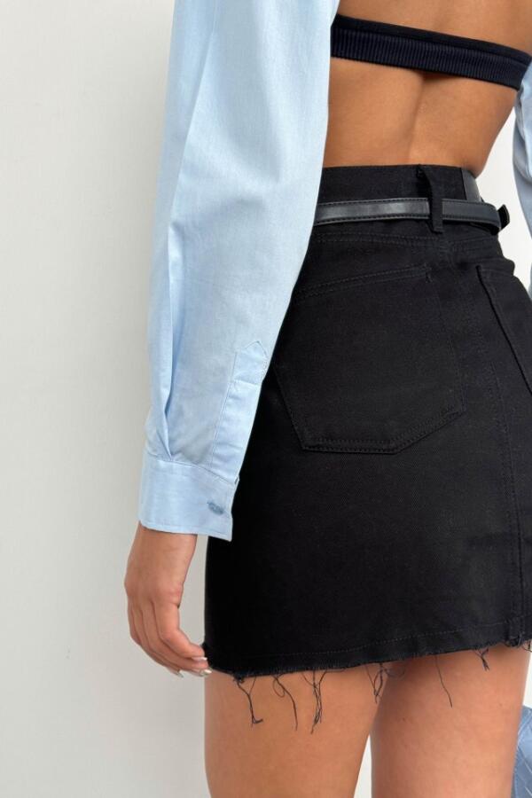 Oval Kesim Crop Gömlek - 3