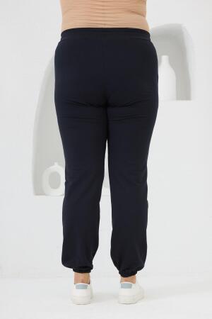 Paçası Lastikli Büyük Beden Lacivert Eşofman - 3