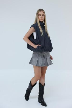 Paraşüt Yelek - Antrasit - ANGELINO BuyukBedeniz