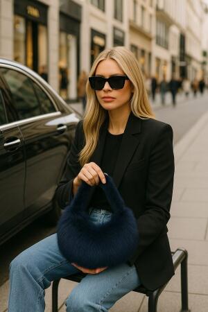 Peluş Trend Kürklü Çanta - 4