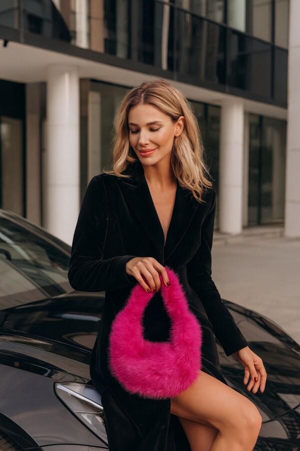 Peluş Trend Kürklü Çanta - 7