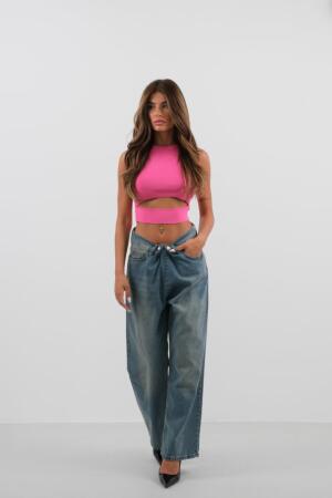 Pencere Detay Triko Bluz - 1