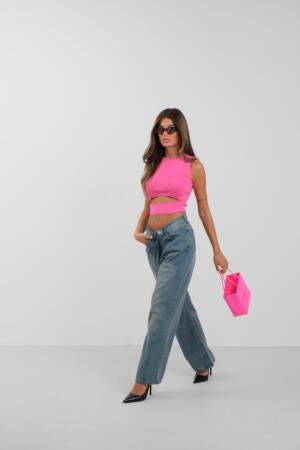 Pencere Detay Triko Bluz - 2