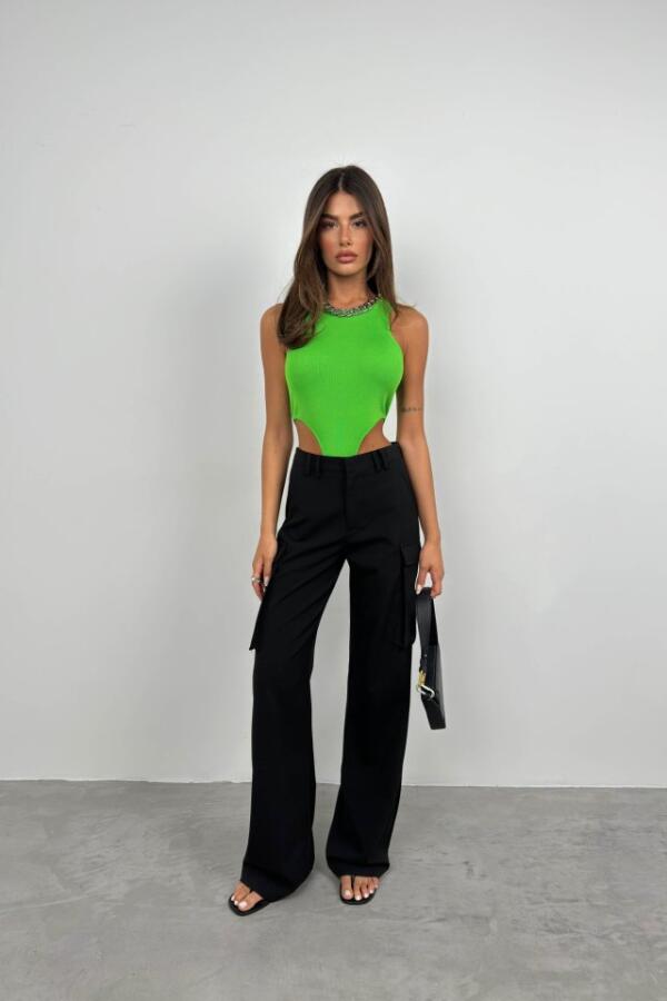 Pencere Detay Yüzücü Bodysuit - 1