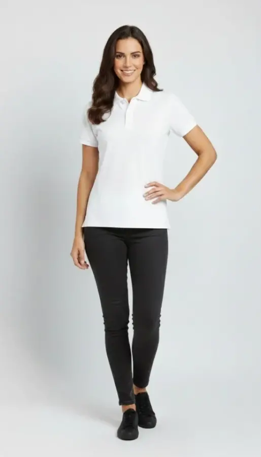 Pike Kumaş Düğmeli Yaka Regular Rahat Günlük Kısa Kol Tişört T-shirt - Beyaz - 2