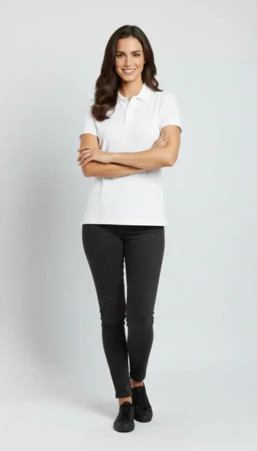 Pike Kumaş Düğmeli Yaka Regular Rahat Günlük Kısa Kol Tişört T-shirt - Beyaz - 3