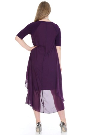 Plus Size Chffon Midi Dress KL7052 purple - 4