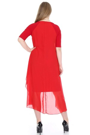 Plus Size Chffon Midi Dress KL7052 Red - 7