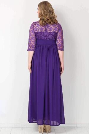 Plus Size Chiffon Lycra Long Evening Dress KL4009K - 4