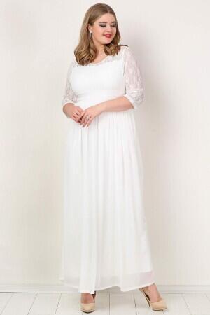 Plus Size Chiffon Lycra Long Evening Dress KL4009K - 4