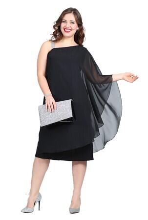 Plus Size Chiffon One Side Strappy Dress KL6060K - 2