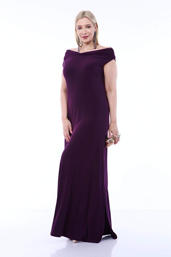 Large Size Kiss Collar Evening Dress KL126 - 1