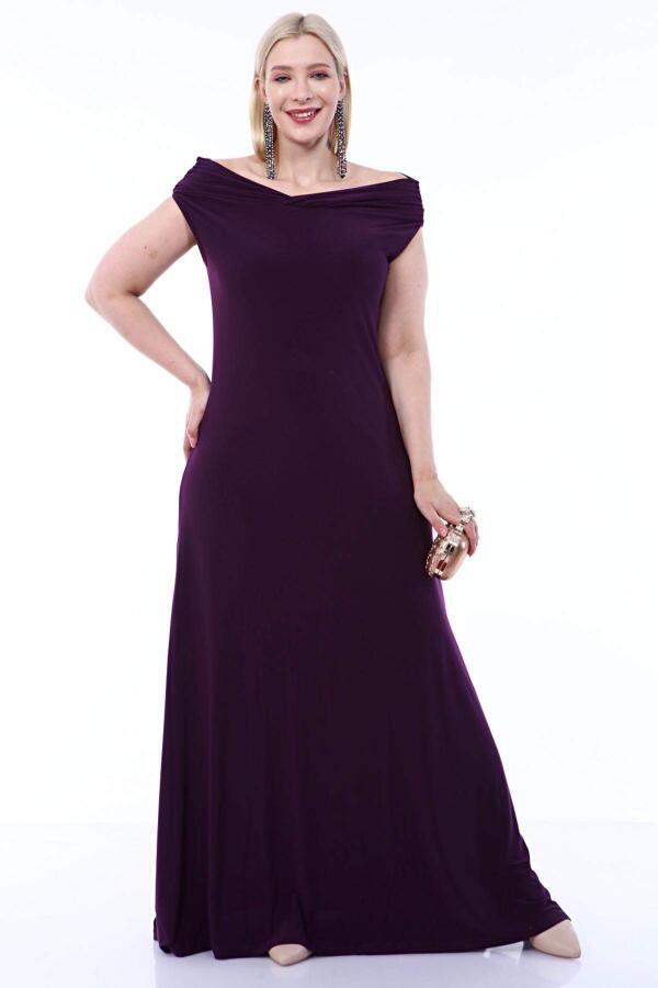 Large Size Kiss Collar Evening Dress KL126 - 9