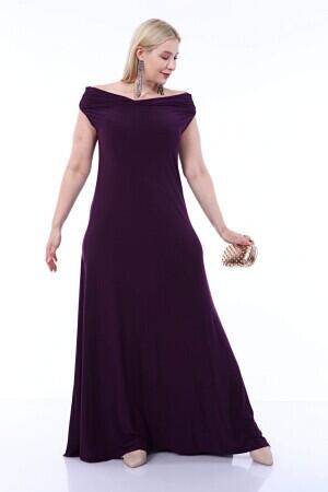 Large Size Kiss Collar Evening Dress KL126 - 4