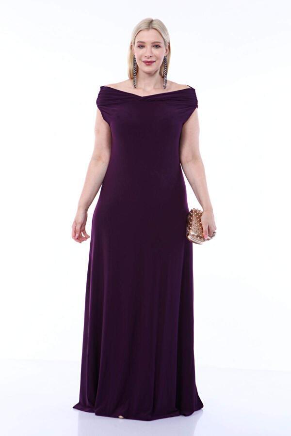 Large Size Kiss Collar Evening Dress KL126 - 8